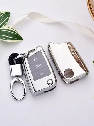 

TPU Car Key Shell Holder Remote Key Portect Case keychain Fit for Volkswagen VW Golf 7 Mk7 For Skoda Octavia Styling