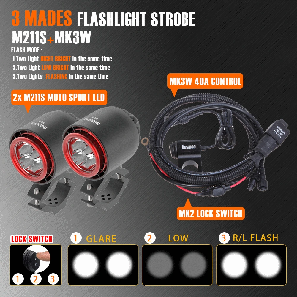 91 M211SW motorcycle led headlight