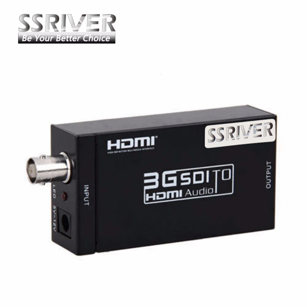 SSRIVER 3G SDI to HDMI Converter Adapter SDI Extender for driving HDMI Monitors with Power adapter