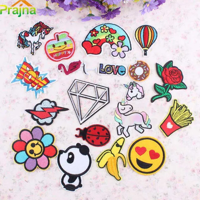 1PCS Letter Flower Unicorn Patch Rainbow Kids Iron On ...