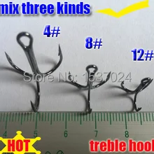 Новинка рыболовные приманки крюк три крючка на три крючка для подвески смешанный размер 4#8#12,# each50pcs Всего 150 шт./лот