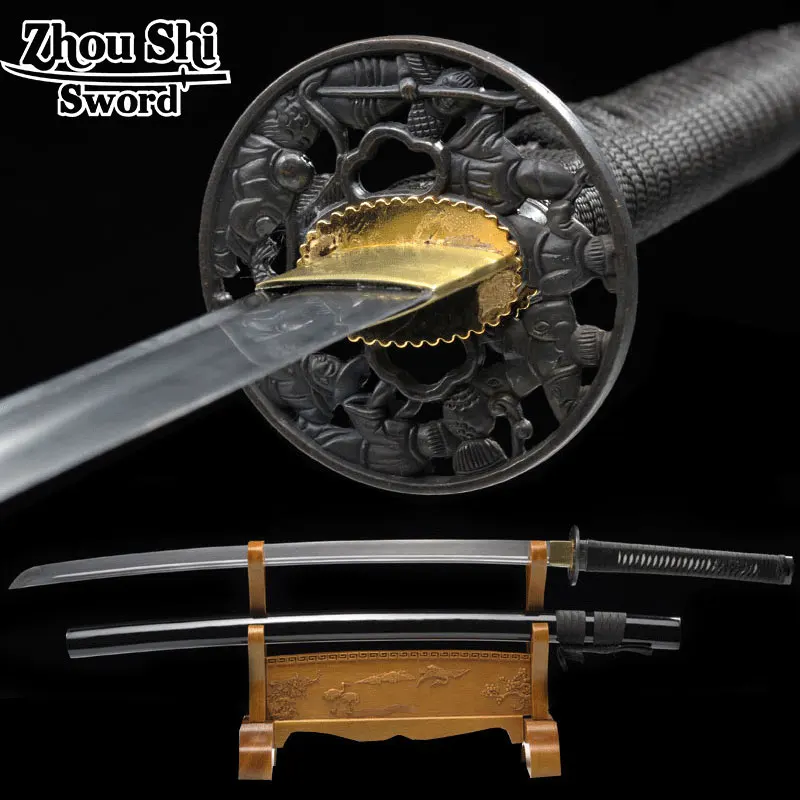 

Handmade Japanese Samurai Sword Katana 1060 Carbon Steel Full Tang Blade Sharp-Custom Real Katana Swords Battle Ready