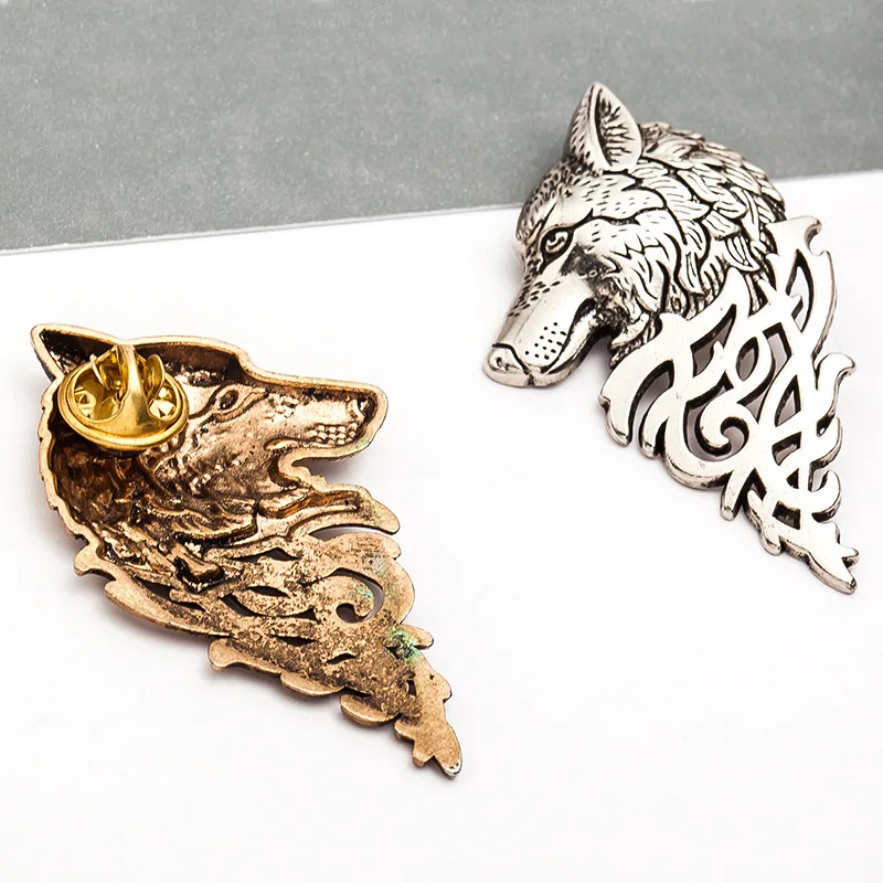 Homme Game of Thrones Wolf Head Brooches Pin Collar Badge Brosh Pin Animal Hombre Suit Lapel Pin Brosche for Male