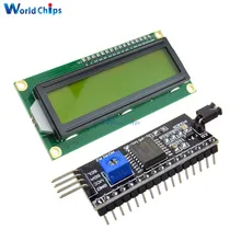 IIC/I2C/TWI/SPI Module de carte d'interface série + LCD1602 1602 module écran jaune 16x2 caractères Module d'affichage LCD 5 V pour arduino(China)