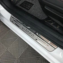 Car Accessories For Suzuki Vitara Door Sill Scuff Plate Stainless Steel Door Sills Pedal Car Styling Sticker 2017 2018 car stainless steel door sills scuff plate fit for 2017 hyundai solaris hatchback sedan dual tone door sills