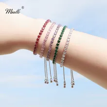 Miallo Новинка AAA кубический циркон браслет для женщин красный зеленый фиолетовый розовый прозрачный CZ браслеты и браслеты для девочек