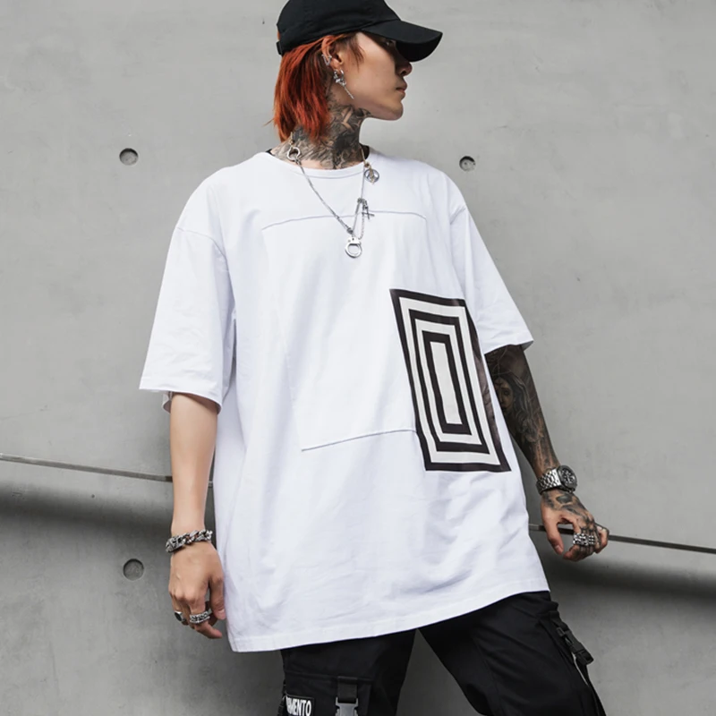  Korean Oversized Shirt Men Thin Summer Hawaiian Hip Hop Printed Shirts Mens   (1)