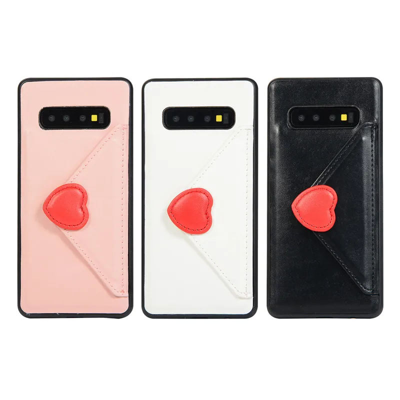 

JAMULAR 3D Love Heart Envelope Design Phone Case For Samsung Galaxy S10 Plus S10e Note 9 Flip PU Leather Wallet Back Cover Bag