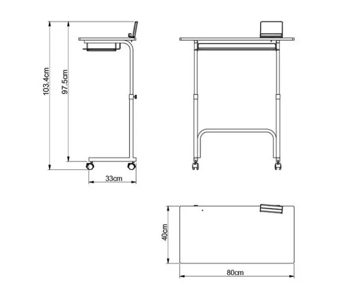 80*40 см регулируемый по высоте столик для ноутбука компьютерный стол с местом для хранения