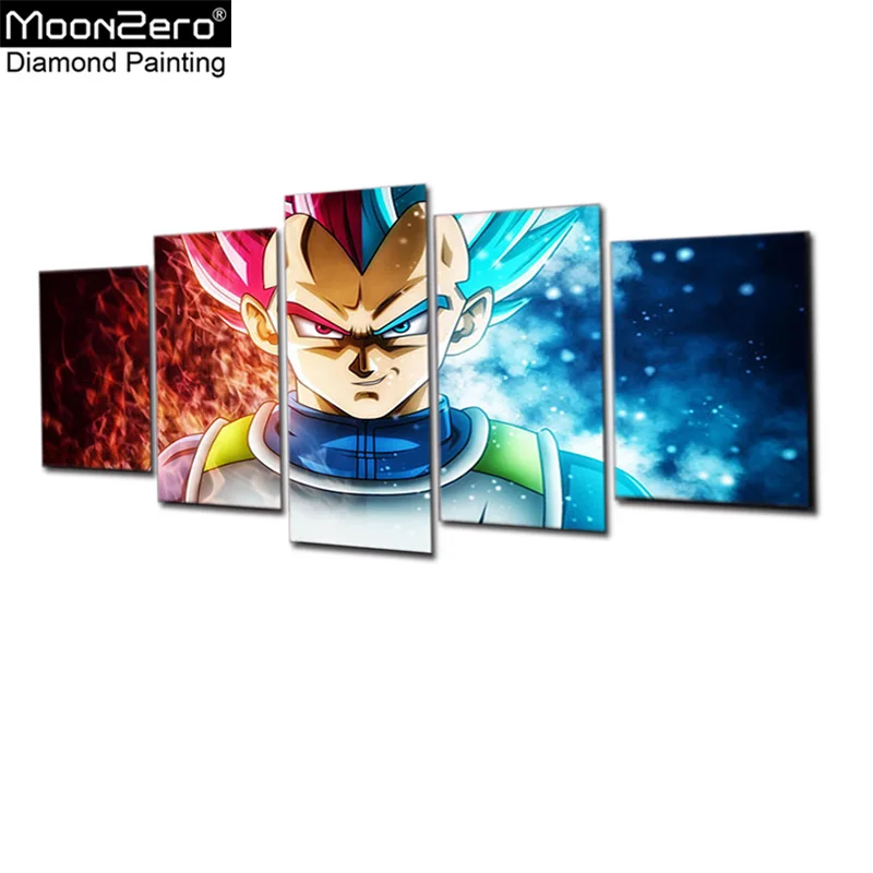 

Hot DIY 5D Diamond Painting Cartoon Dragon Ball Triptych Cross Stitch Kit Full Diamond Embroidery Diamond Mosaic Home Decoration