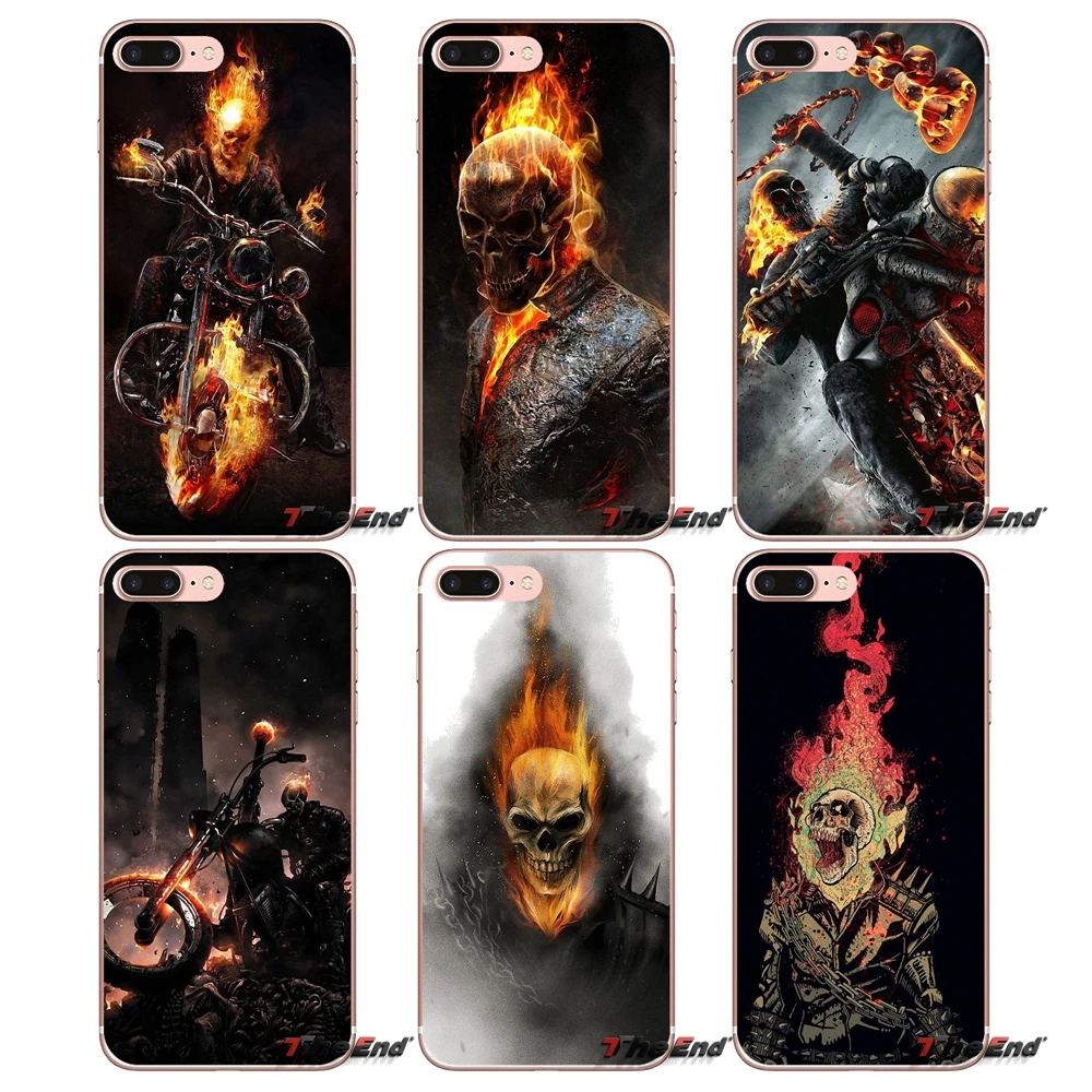Fire car Ghost Rider Head Skull для Huawei G7 G8 P7 P8 P9 Lite Honor 4C 5X 5C 6X Mate 7 8 9 Y3 Y5 Y6 II 2 Pro 2017 чехол из ТПУ |