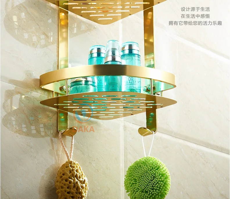 Bathroom Accessories,Fashion Gold Design Shower Shampoo&Toilet Storage Shelf/Wall Mounted Bathroom Modern Basket/Bath furniture