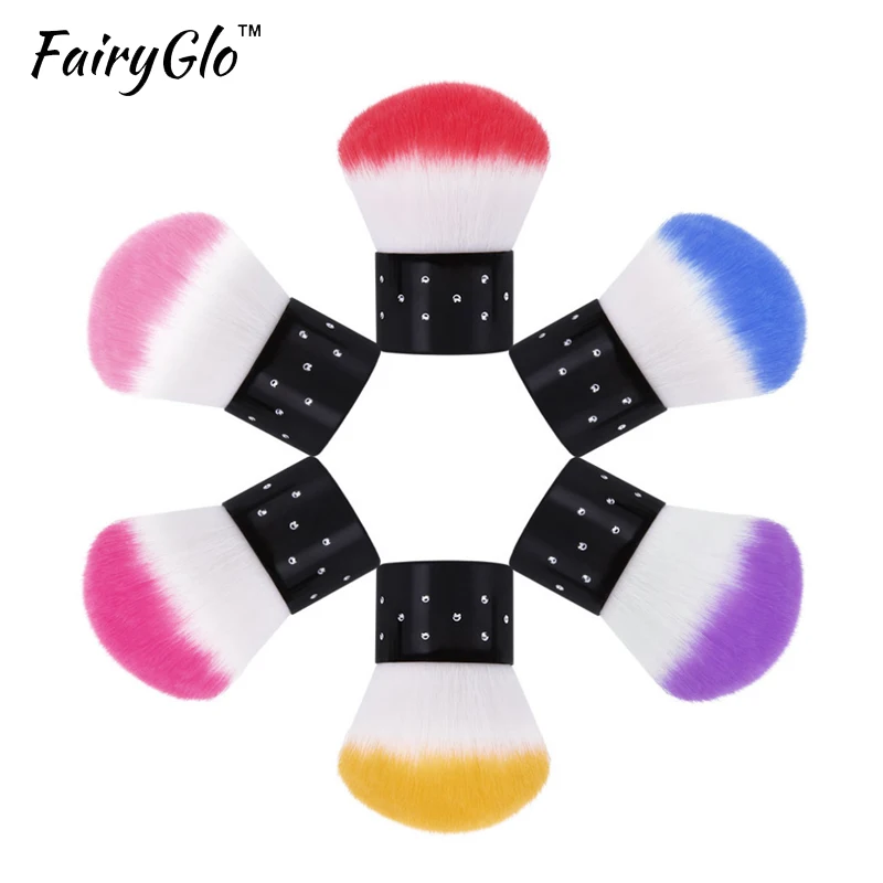 FairyGlo 1 шт. Nail Art Salon кисти красочные щетка для ногтей Маникюрные щетки мягкие волосы инструменты для моделирования ногтей 6 цветов Высокое