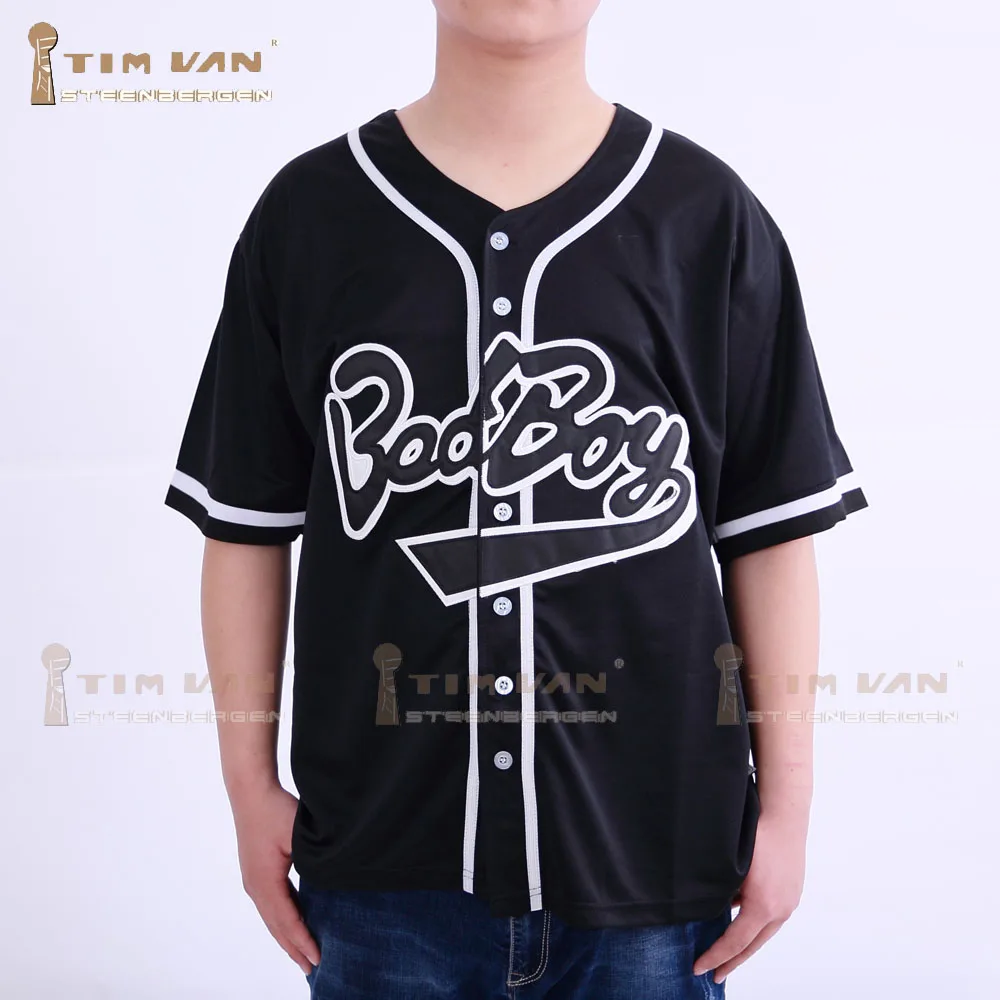 

TIM VAN STEENBERGE Biggie Smalls Bad Boy Baseball Jersey #10 Movie Stitched Sewn-Black