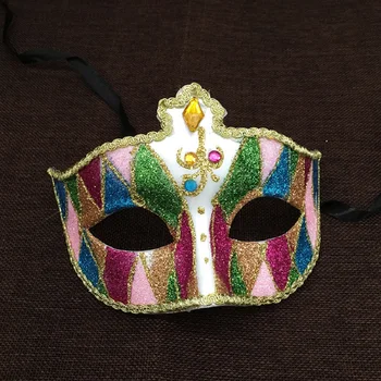 

5pcs 2018 New Elegant Venetian Masks Multi Color Half Face Masquerade & Party Supplies Halloween For Women Wedding Cosplay Props