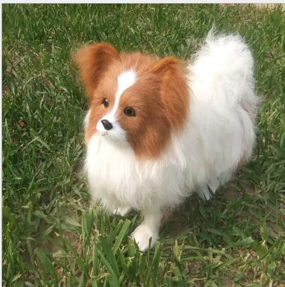 

WYZHYSimulation dog home decoration creative desktop decoration butterfly dog model Pomeranian 28X27CM
