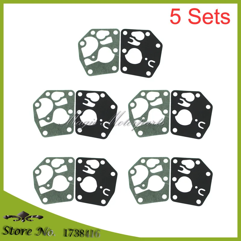 

5 Sets Carburetor Diaphragm Gasket Kits Fit Briggs & Stratton 495770 795083 5083H 5083K