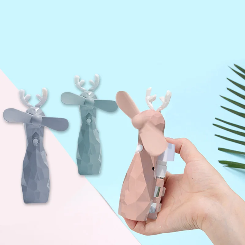 

2019 Drop Shpping Lithium Battery Plastic Spray USB Mini Fan Cute Portable Travel Outdoor Cartoon Home for Cool