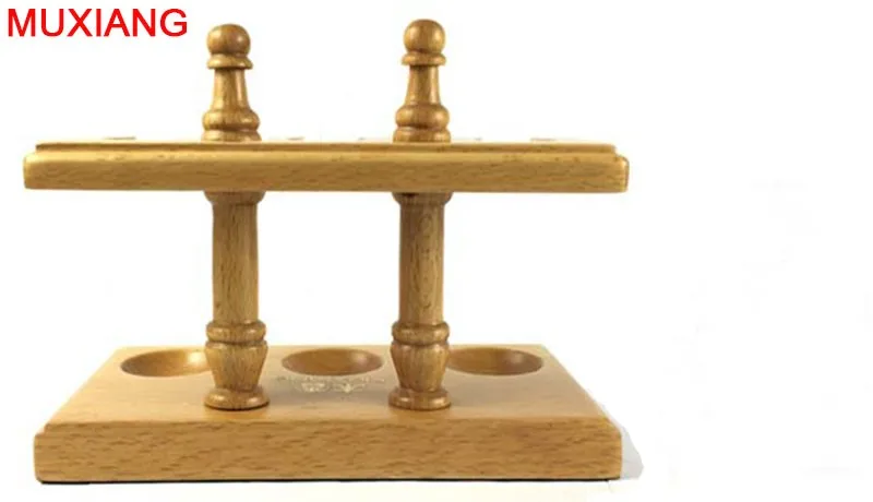 4 upright wooden 3 pipe racks