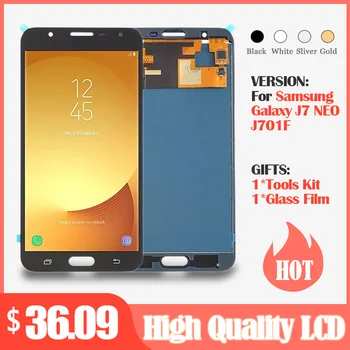 

Super AMOLED LCDs For Samsung Galaxy J7 neo J701 J701F J701M J701MT LCD Display +Touch Screen Assembly Full Digitizer Replace