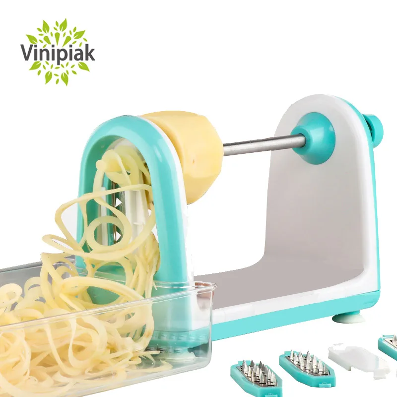 4 قطع شفرات الخضار Spiralizer دليل لولبية القطاعة الفولاذ المقاوم للصدأ بليد التقطيع متعددة الوظائف Kithchen اكسسوارات