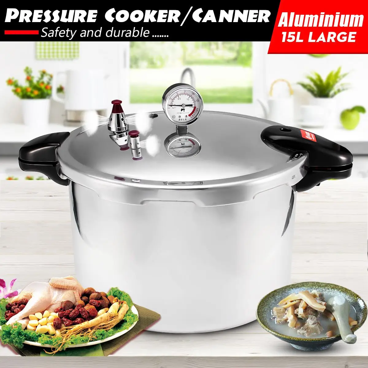 

15L Aluminum Alloy Electric pressure Cooker Kitchen Seal Rights Aluminum Pressure Cooker Sealing Ring Inner Large Capacity