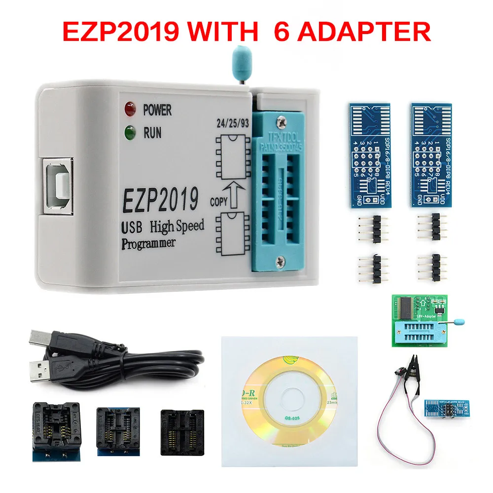 EZP 2019EZP2010 EZP2019 2013 высокоскоростной USB SPI программа+ зажим для проверки ИС socke Поддержка 24 25 93 EEPROM 25 флэш-чип биос - Цвет: Белый