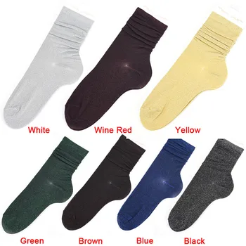 

1 Pair Women Glitter Cute Socks Japan Style Autumn Winter Gold Sliver Shiny Ankle Socks In Tube Casual Foot Wear