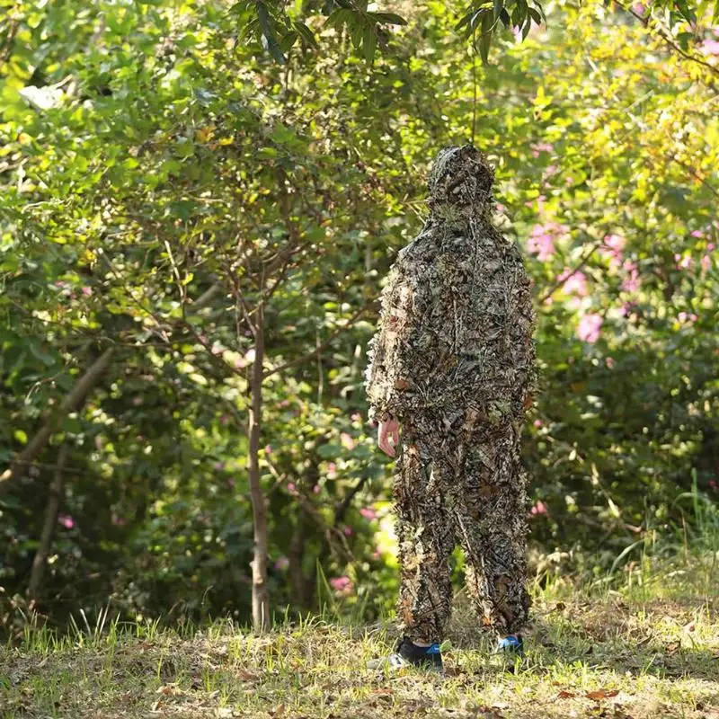 Полиэстер Открытый 3D лист камуфляж, лесная местность Снайпер Охота ghillie Костюмы