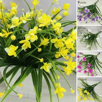 1 Bunch 21Head Fake Plant Artificial Flowers With Leaf Wedding Decoration Simulation Phalaenopsis Flower Home Decor