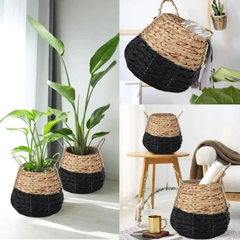 

Pokich Wall Hanging Wicker Flower Basket Flower Pot Planter Rattan Vase Basket Home Garden Wall Decoration Storage Container