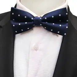 Новый Шелковый галстук-бабочка для Для мужчин модные Повседневное в горошек в морском стиле Для мужчин мужские галстуки Свадебная