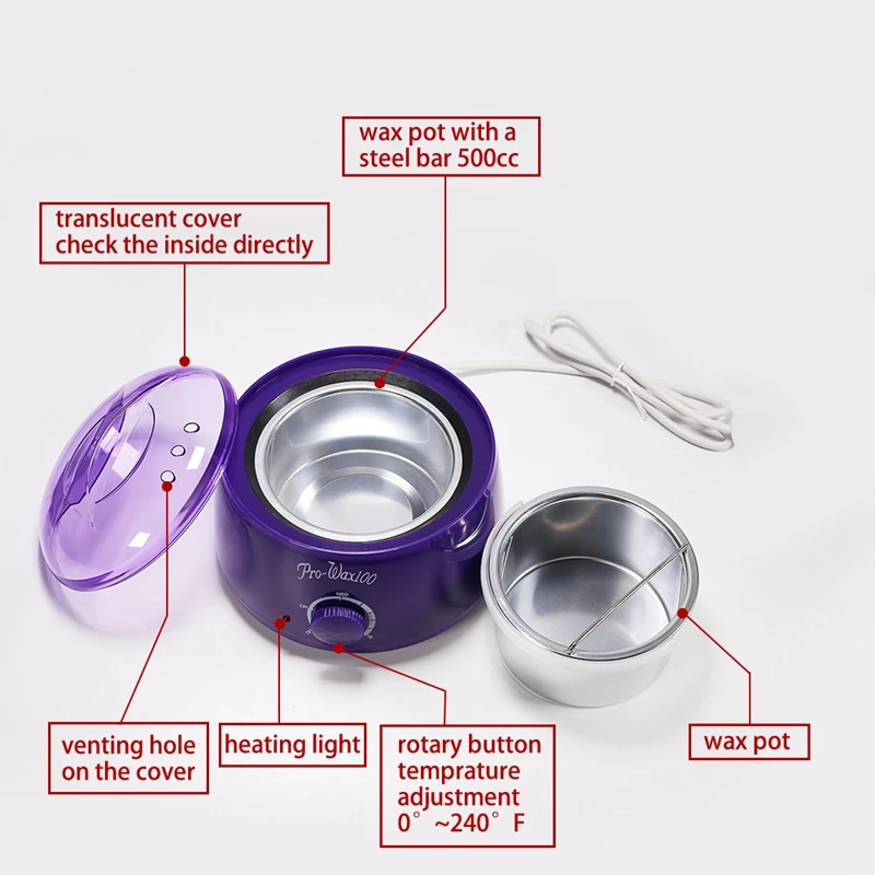 Hair Removal Wax Warmer Heater Paraffin Pot Mini Spa Machine Kit Professional Hand Feet Body Depilatory