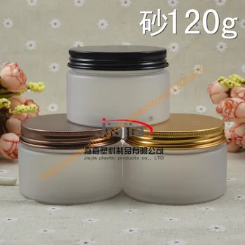 

120g Aluminum Cap clear Frost Jar PET Cosmetic Packaging Cream Container with black/gold/bronze cover, thin base
