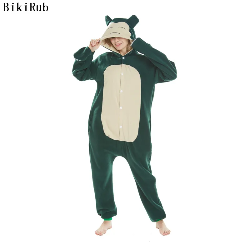 Женские пижамы Kigurumi Snorlax флисовые с милыми животными женская зимняя ночная