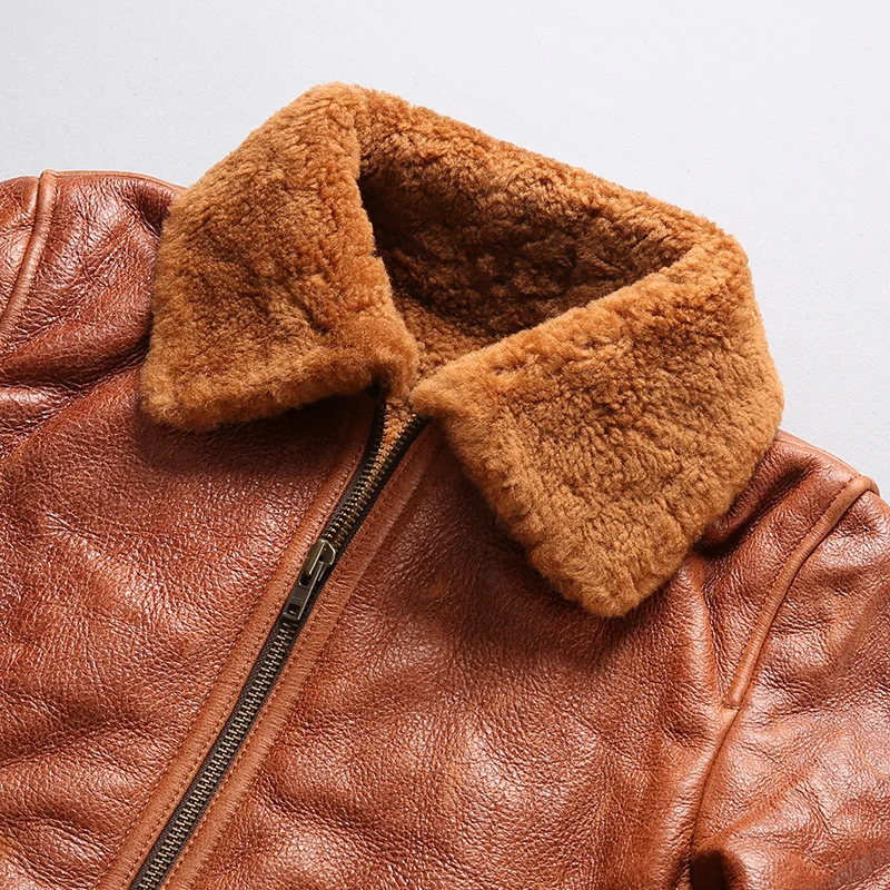 Брендовая мужская куртка большого размера из натуральной овечьей кожи, супер качество, теплые пальто из овчины Avirex Fly Bomber, военная Меховая куртка G1
