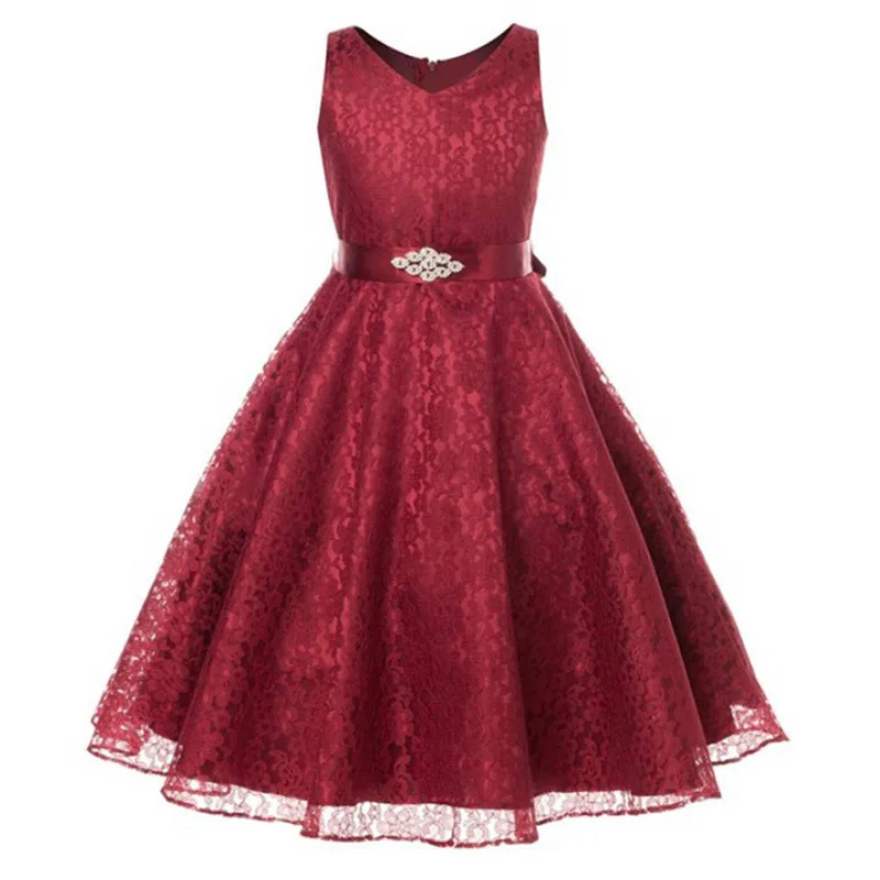 ivory and burgundy flower girl dress