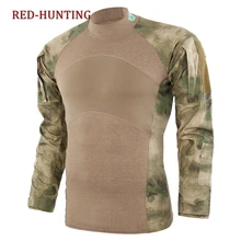 Мужская приталенная боевая рубашка быстрого штурма тактическая страйкбол камуфляжная рубашка с длинными рукавами для походов на открытом воздухе