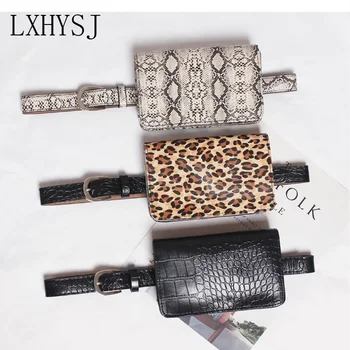 

Casual Waist Bag for Women Alligator Leather Fanny Pack Phone Pouch Chest Packs Ladies Wide Strap Belt Bag Female Crossbody Flap
