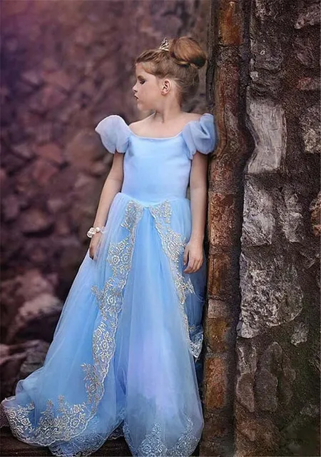 Cheap A Line Blue Flower Girl Dresses 2017 Dresses For Girls 10 12 Lace Spring Pretty Pageant Girl Dresses Glitz Toddler Girl Dress