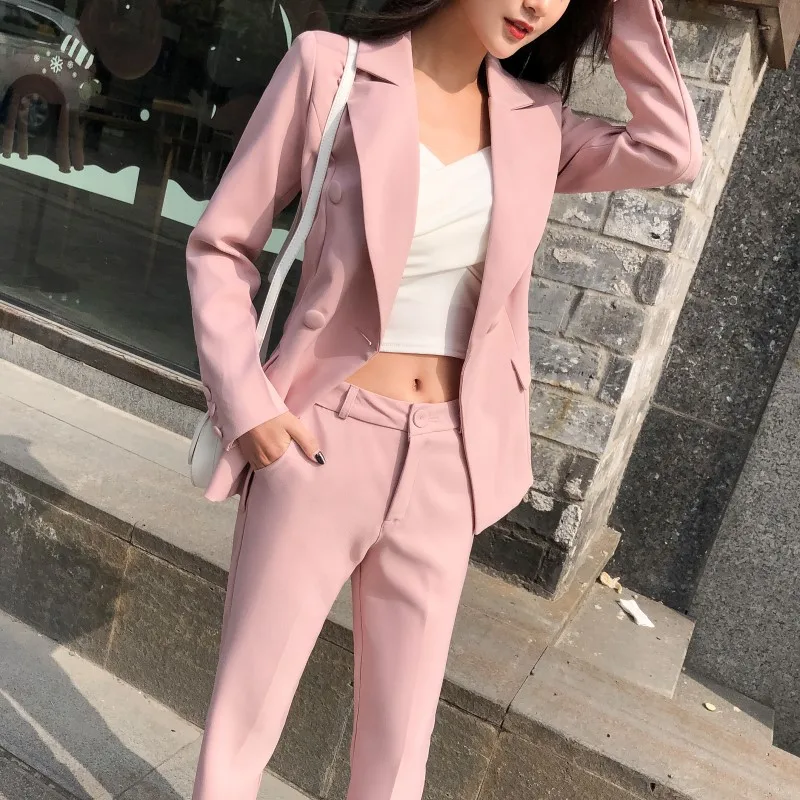 

Spring and Autumn professional wear women's small suits business office casual interview work clothes art test two-piece JQ881
