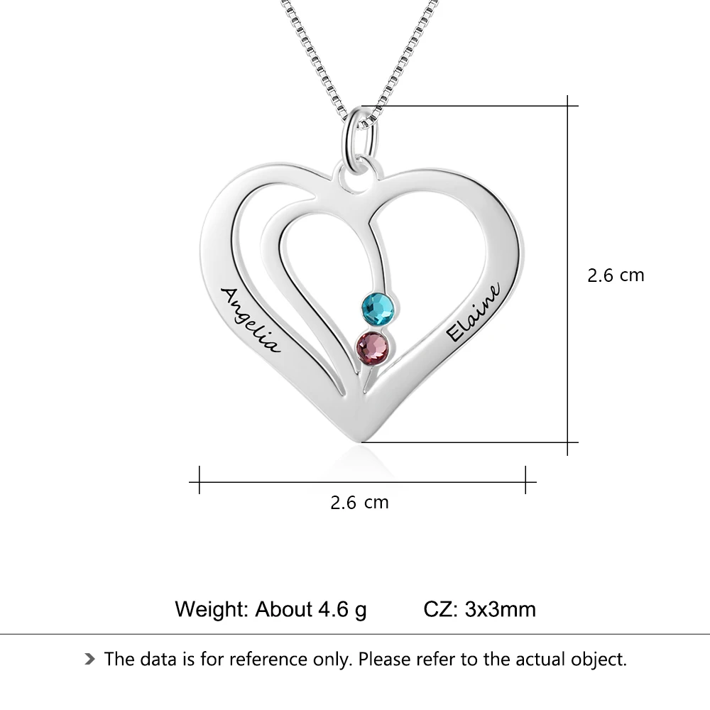 Ожерелья на заказ 925 пробы серебряные подвески в виде сердца выгравировать имя ожерелья камень DIY женский подарок(lam hub fong