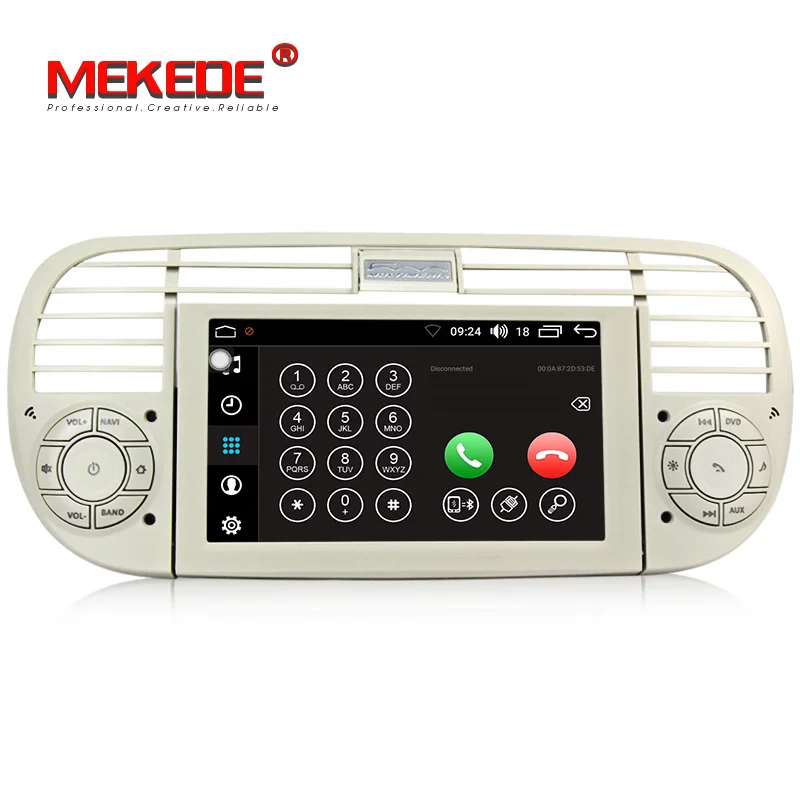 Cheap 1024x600 2+32G PX5 HD Android 8.0 Car Multimedia player For FIAT 500 Car Audio Stereo Navigation GPS Steering Wheel Control 1