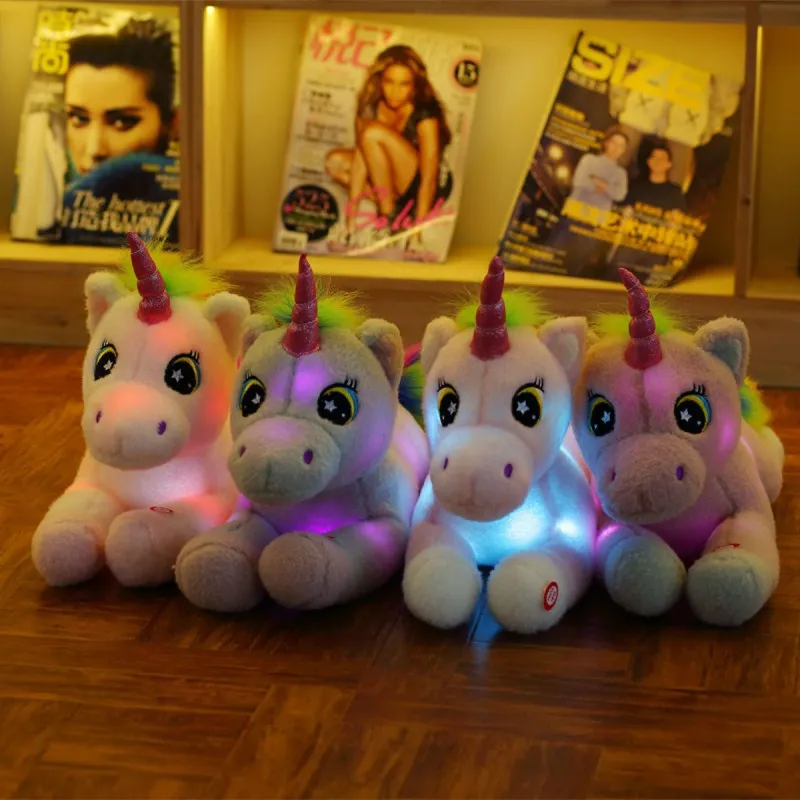 Animais de Pelúcia Brinquedos de Pelúcia Macios para Crianças Luzes de Natal Adorável Pelúcia Acender Unicórnio Led Kawaii Brinquedos Brinquedo 50cm 1pc 2 Brinquedos e hobbies