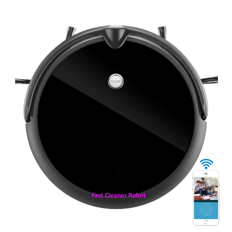 Camera Guard Video Call Map Navitation Wireless Vacuum Cleaner Robot With WiFi App ControlSmart Memory Big Water Tank