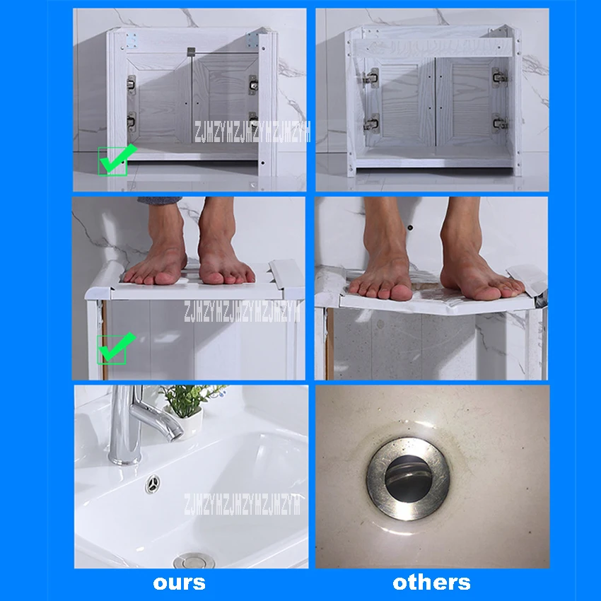  4870C-2 Small Space Aluminum Simple Ceramic Washing Table Bathroom Cabinet Cabinet With Mirror Mini
