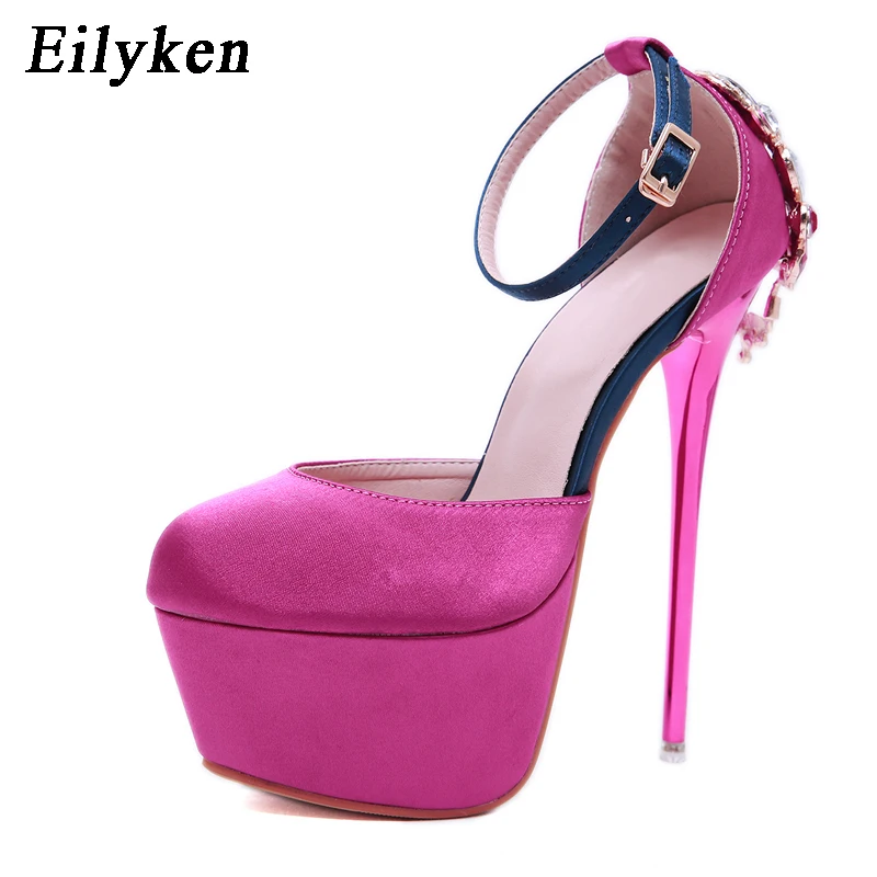 

Eilyken Sexy CRYSTAL Pumps 2019 New Fashion Women Platform Party Silk Wedding Shoes High Heel Dress Ladies Pumps shoes