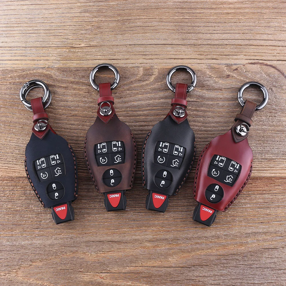 Брелок для ключей KEYYOU кожаный для Dodge большой караван для Chrysler Town& Страна 7(6+ 1) Автомобильный ключ с кнопкой чехол для ключей