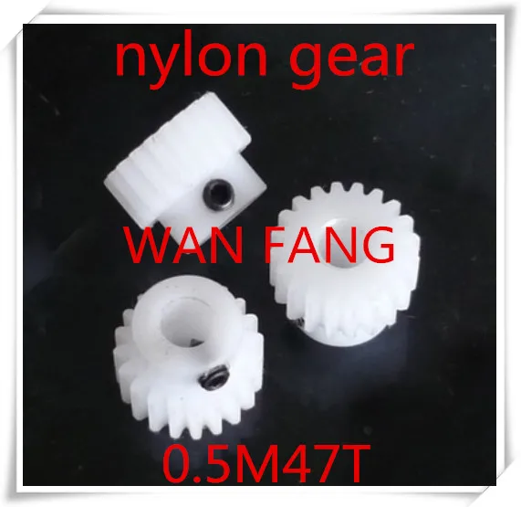 

2pcs/lot 0.5M47T Plastic Nylon Cylindrical Gear 47 Teeth Nylon Motor Gear Module 0.5