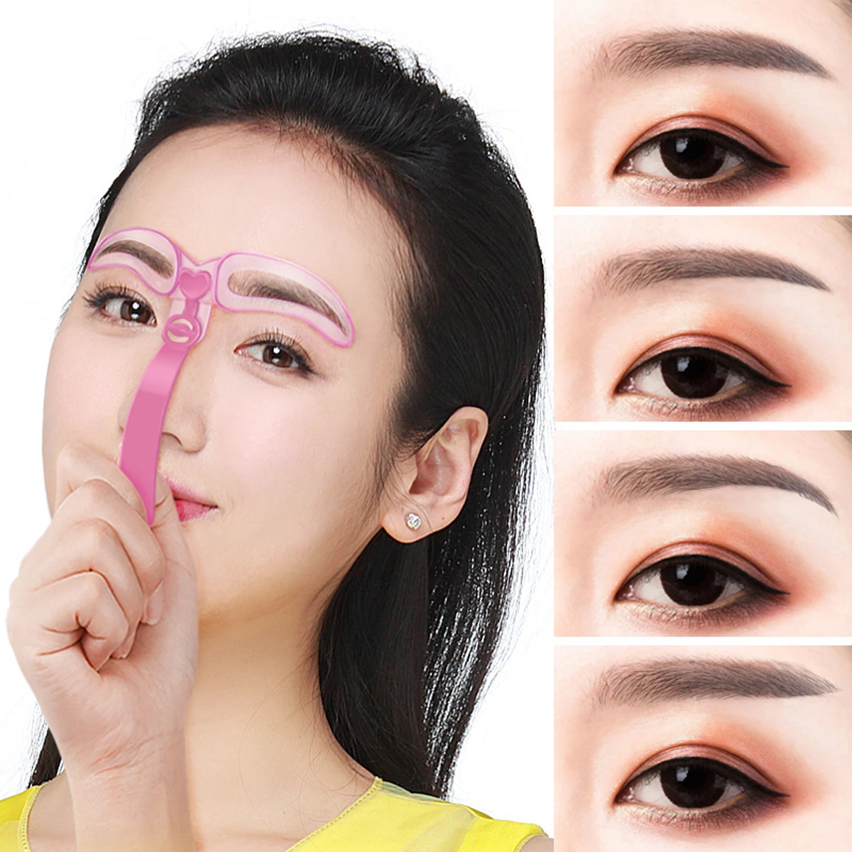 

4Pcs/Set Reusable Eyebrow Stencil Set Eye Brow Mold DIY Drawing Guide Styling Shaping Template Card Makeup Beauty Kit